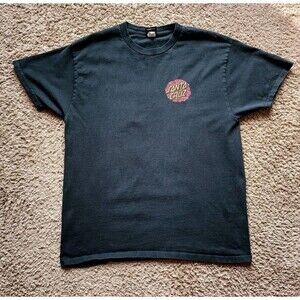 Santa Cruz Skateboards T-Shirt Men's Size Large Graphic Print Black Shirt